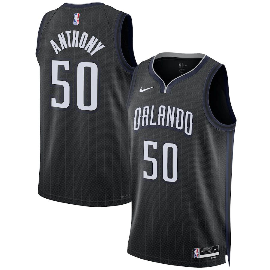 Men Orlando Magic #50 Cole Anthony Nike Black City Edition 2022-23 Swingman NBA Jersey